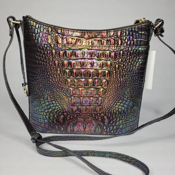 BRAHMIN Katie Black Pearl Ombre Melbourne Crossbody Purse Hologram NWT - Picture 6 of 11